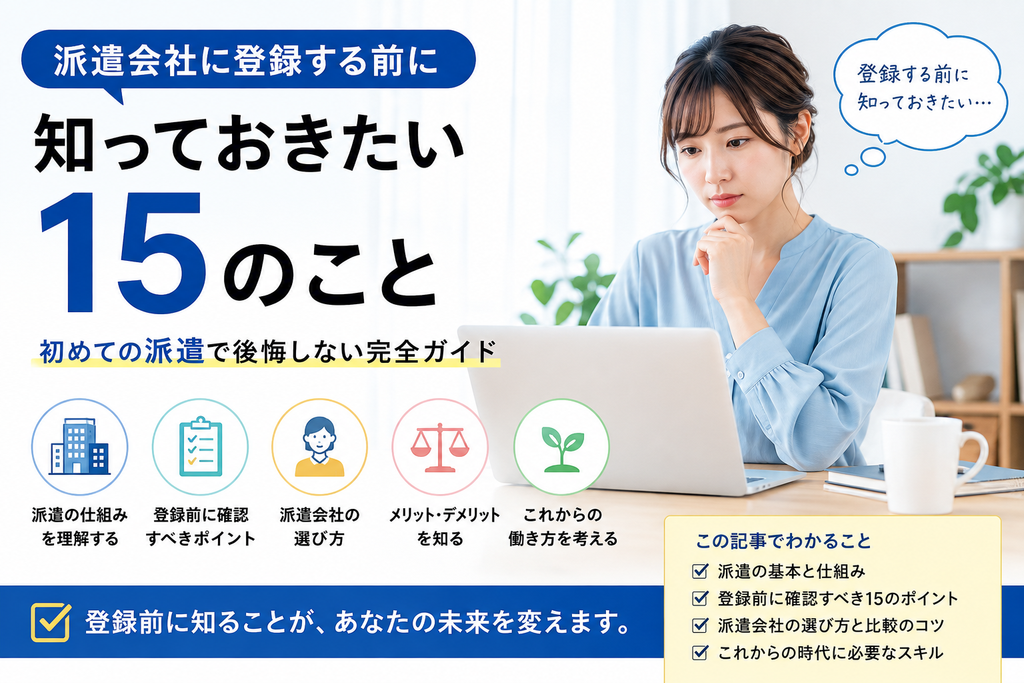 派遣会社に登録する前に知っておきたい15のこと｜「登録＝就職」は誤解？初めての人が押す前に読むガイド