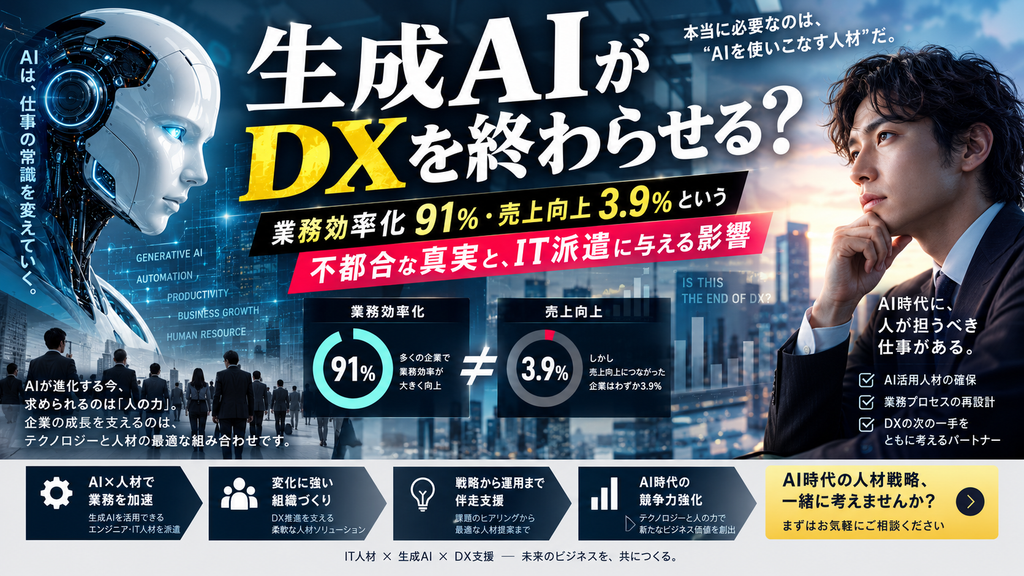 生成AIとDX｜人材派遣・IT派遣の仕事はどう変わる？業務効率化とIT人材育成